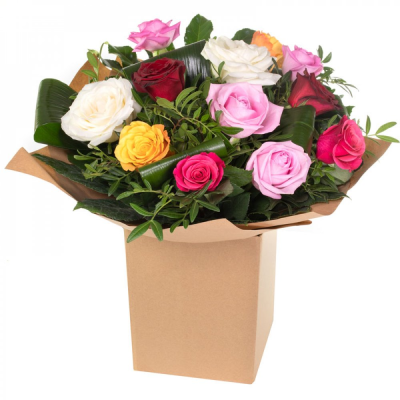 Sweet Romance - A bouquet of mixed beautiful roses is sure to create a lasting impression.